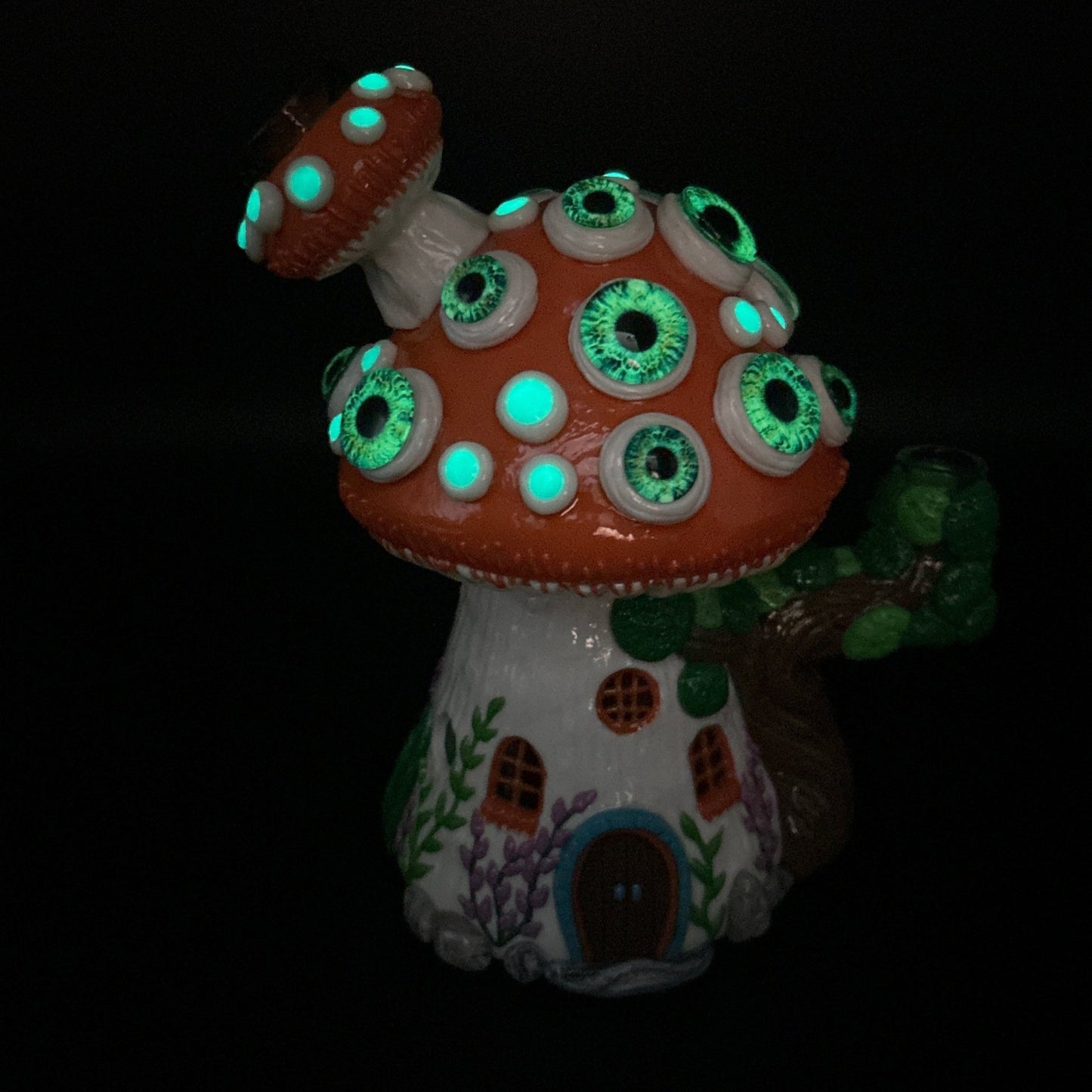 7.5" Watchful Shroom Haven Water Pipe - Meech Madness Smoke Shop