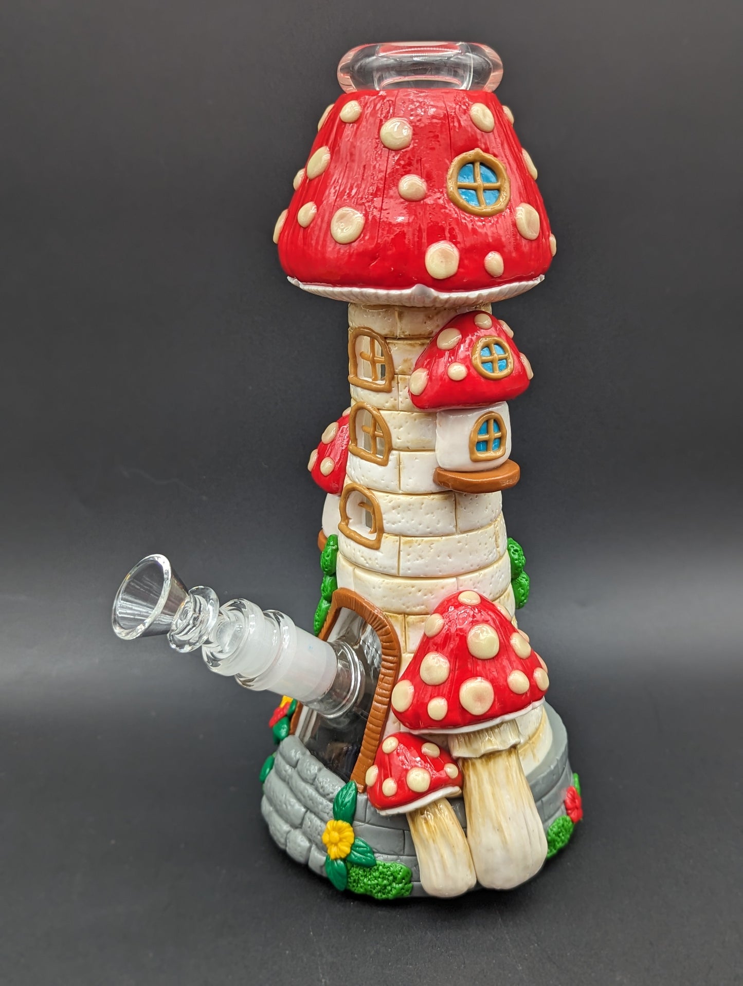 10" 3D Mushroom Tower Beaker Bong - Meech Madness Smoke Shop