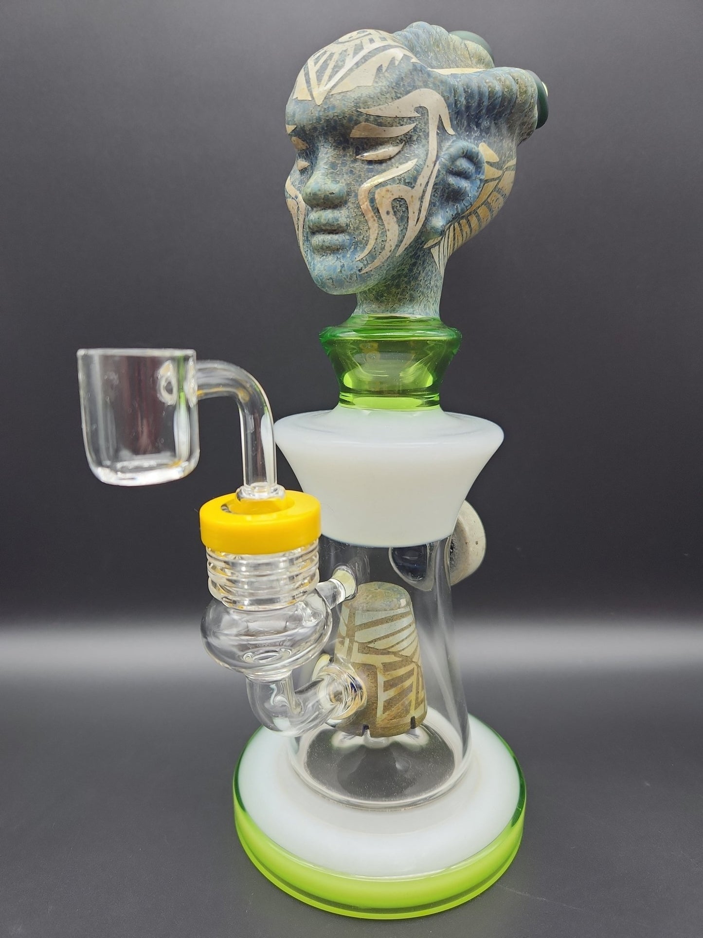 10" Aztec Alien XL Big Brain w/ Stone Showerhead - Meech Madness Smoke Shop