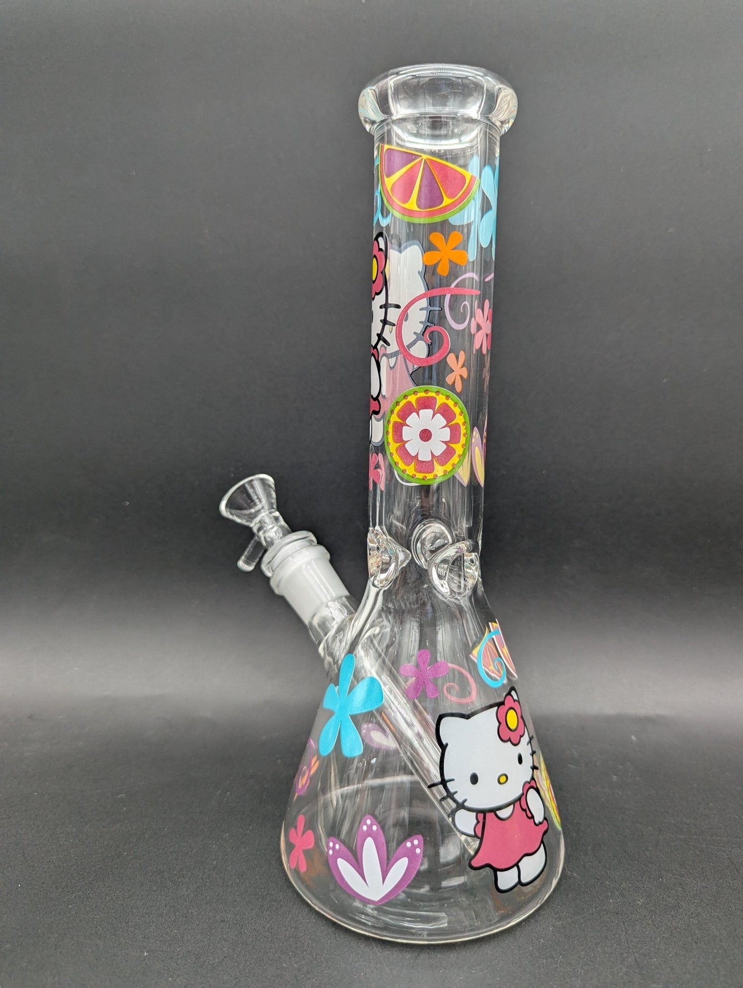 10" Colorful Kitty Graphic Beakers - Meech Madness Smoke Shop
