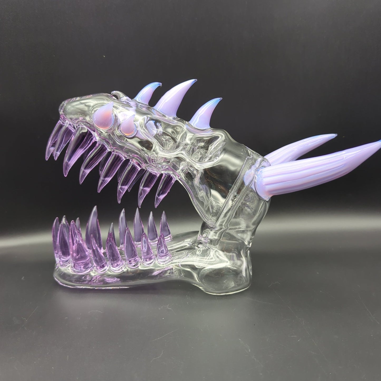 10" Dragon Skull Sculpture Rig - by EKA Glass - Meech Madness Smoke Shop