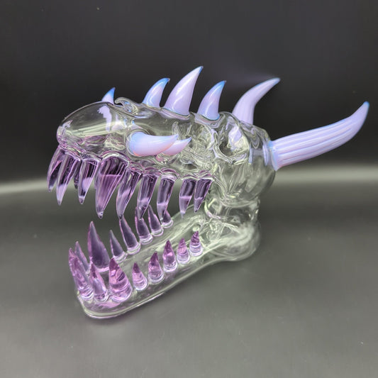 10" Dragon Skull Sculpture Rig - by EKA Glass - Meech Madness Smoke Shop