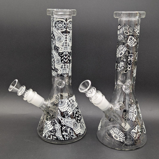 10" Glow in the Dark Designer Beaker Bong-Avernic Smoke Shop