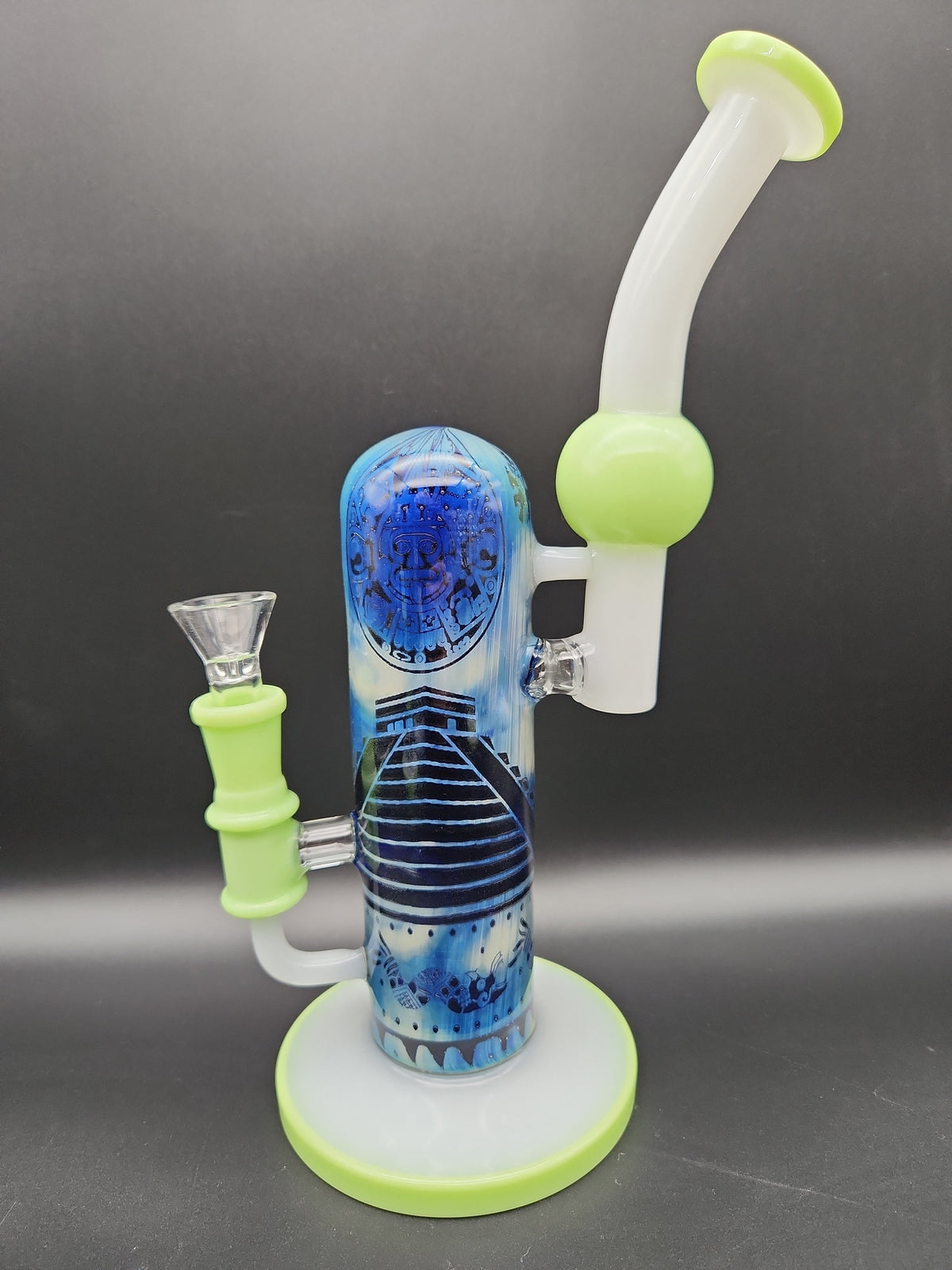 10.5" Designer Glass Sidecar Bubbler-Avernic Smoke Shop