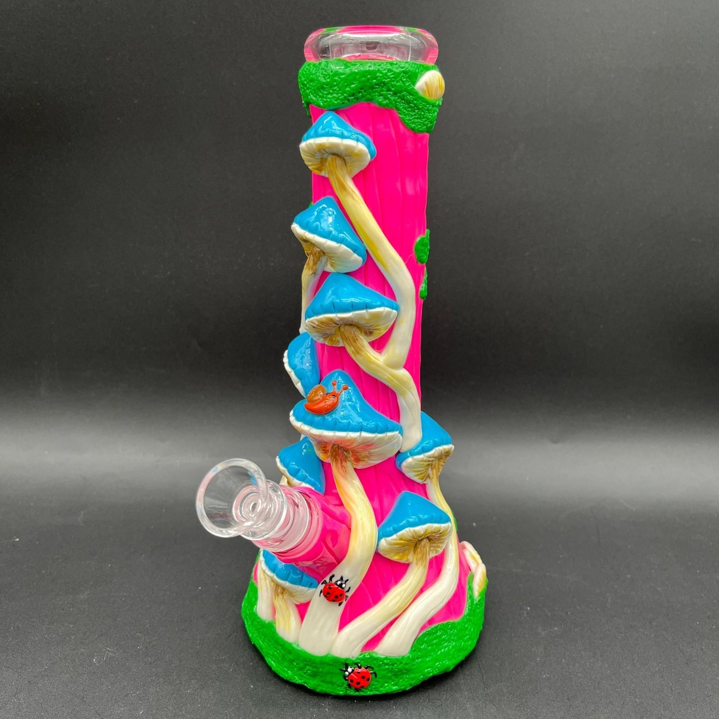 10.5" Mushrooms and Critters 3D Beaker Bong - Meech Madness Smoke Shop