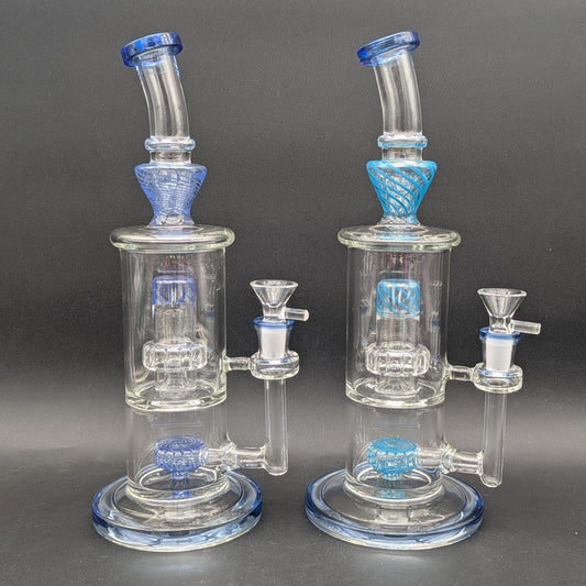 11" Two Tier Bent Neck Water Pipe - Meech Madness Smoke Shop