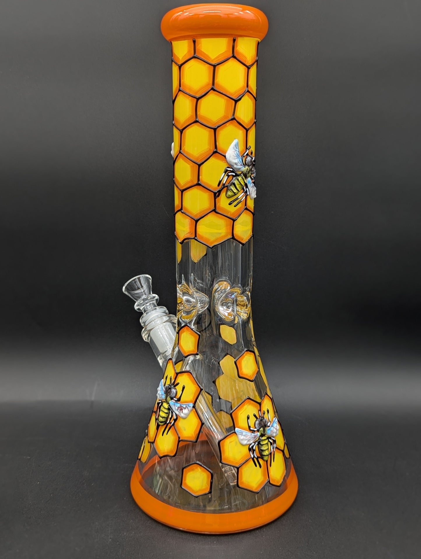 13" Honeycomb Bee 9mm Beaker Bong-Avernic Smoke Shop