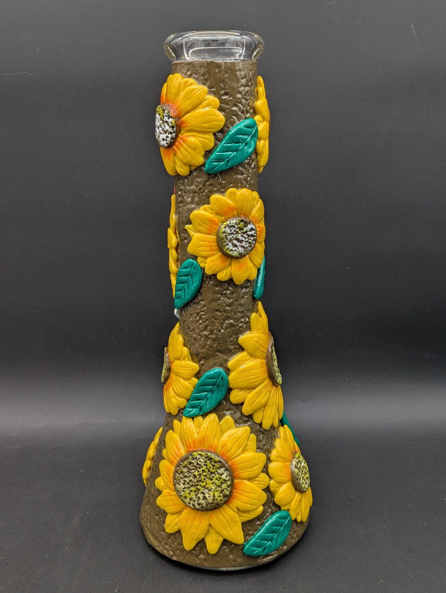 13.5" Sunflower 3D Beaker Bong-Avernic Smoke Shop