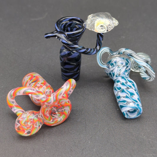 18mm Fully Worked Twisted Cane Slides - LLG-Meech Madness Smoke Shop