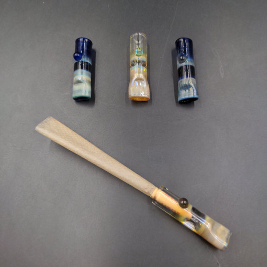 2" Joint/Blunt Holders w/ Infused Silver - By LimboGlass-Avernic Smoke Shop