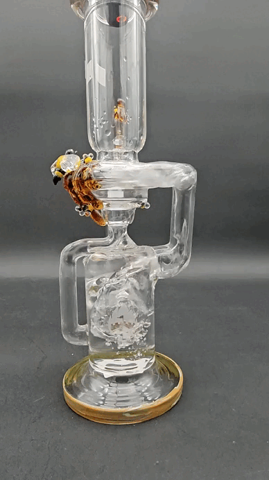 Empire Glassworks Beehive Recycler w/ Banger, Cap, and Pearls-Avernic Smoke Shop