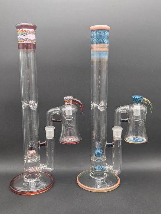 2K Glass Worked Bong Set w/ Ash Catcher-Avernic Smoke Shop