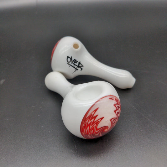 3.5" Signed Wig Wag Button Heady Pipe - by Over__Glass-Avernic Smoke Shop