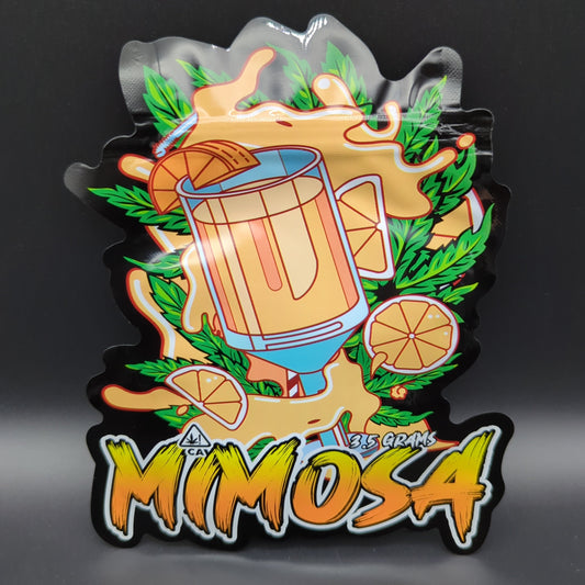 Top Bar 3.5g Mimosa Mylar Bags Die Cut-Meech Madness Smoke Shop