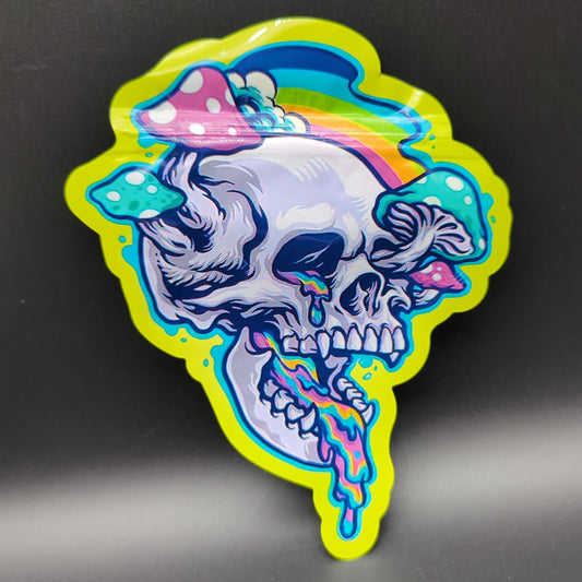 Top Bar 3.5g Trippy Skull Mylar Bags Die Cut-Avernic Smoke Shop