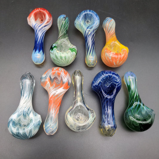 4" Assorted Heady Hand Pipes - by Over__Glass-Avernic Smoke Shop