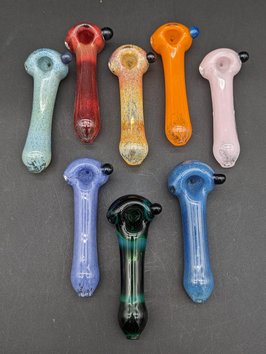4" Fritted Spoon Pipes - by Branded Glass-Avernic Smoke Shop