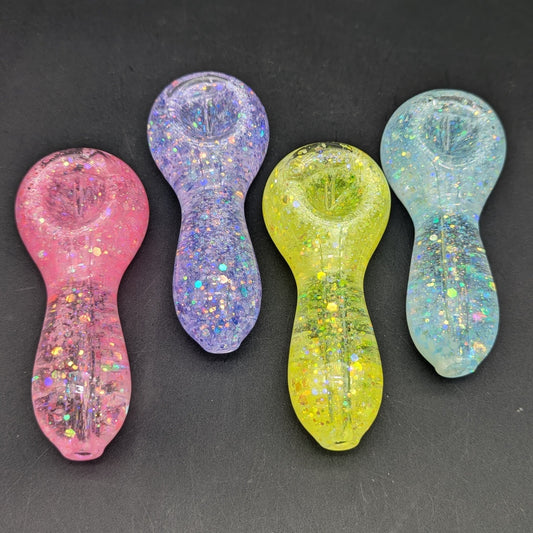 4" Glycerin Sparkle Steamroller Spoon Pipe - Meech Madness Smoke Shop