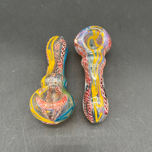 4" Multi Color Roped Hand Pipe-Avernic Smoke Shop