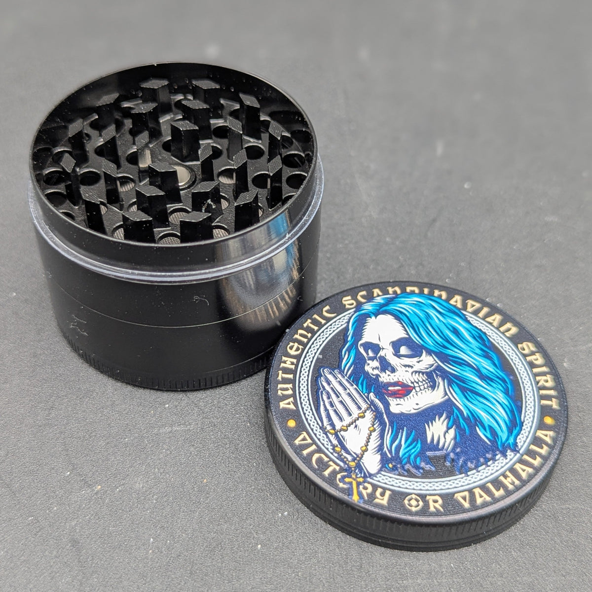 45mm Black Skull Grinder-Meech Madness Smoke Shop