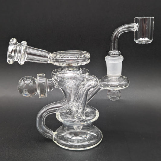 5" Clear Marble Recycler Dab Rig-Avernic Smoke Shop
