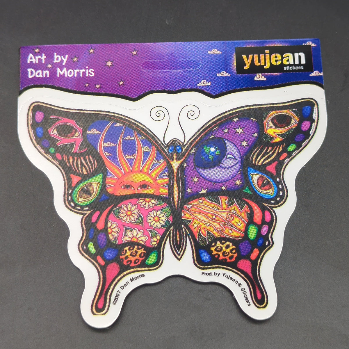 5" Dan Morris Night & Day Butterfly-Shaped Sticker-Avernic Smoke Shop