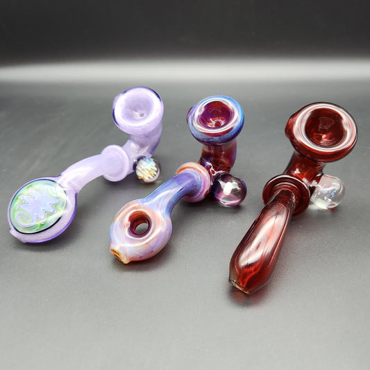 5" Faceted Sherlock Pipes - by SlynxxGlass - Meech Madness Smoke Shop