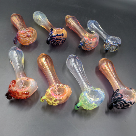5" Octopus Spoon Pipes - By SlynxxGlass-Avernic Smoke Shop