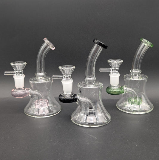 5.5" Mini Bent Neck Showerhead Bong-Avernic Smoke Shop