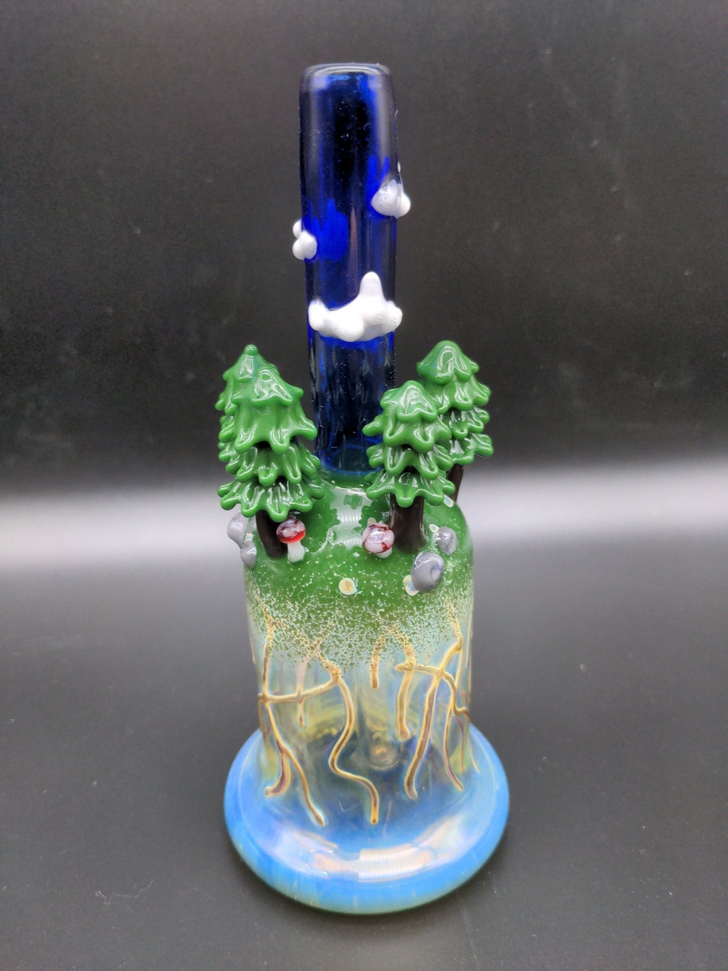 7" Forest Sky Tube Rig 10mm - Los1 Glass - Meech Madness Smoke Shop