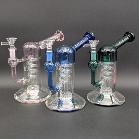 7" Matrix Coil Bent Neck Water Pipe-Avernic Smoke Shop