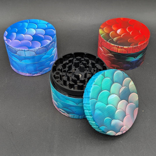 70mm 4 - pc Dragon Scale Plastic Grinder - Meech Madness Smoke Shop