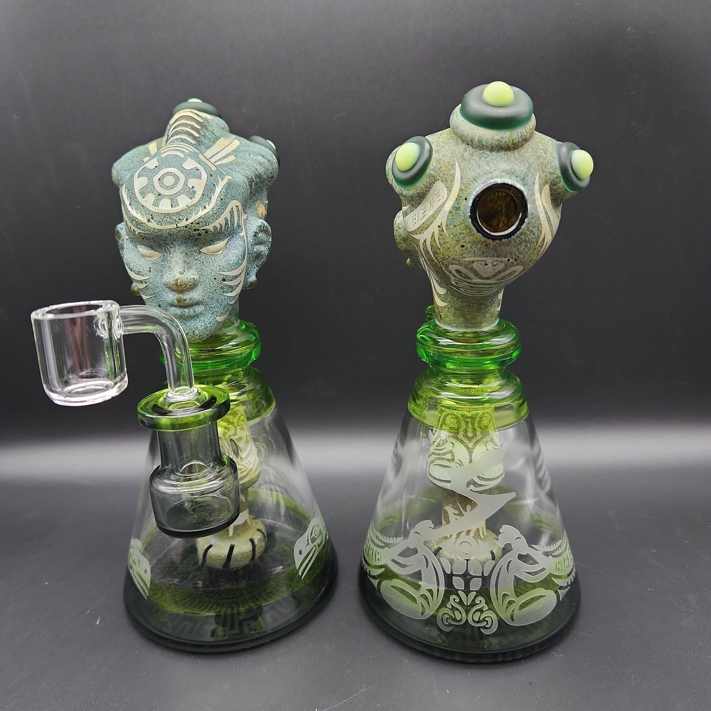 8" Aztec Alien Big Brain Stone Dab Rig-Avernic Smoke Shop