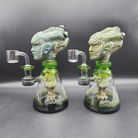 8" Aztec Alien Big Brain Stone Dab Rig-Avernic Smoke Shop