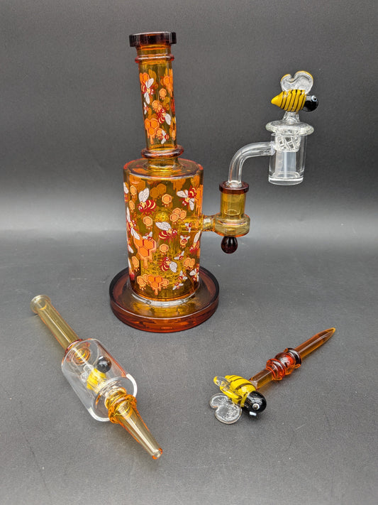 8" Pulsar Buzzing Bees Dab Rig Set