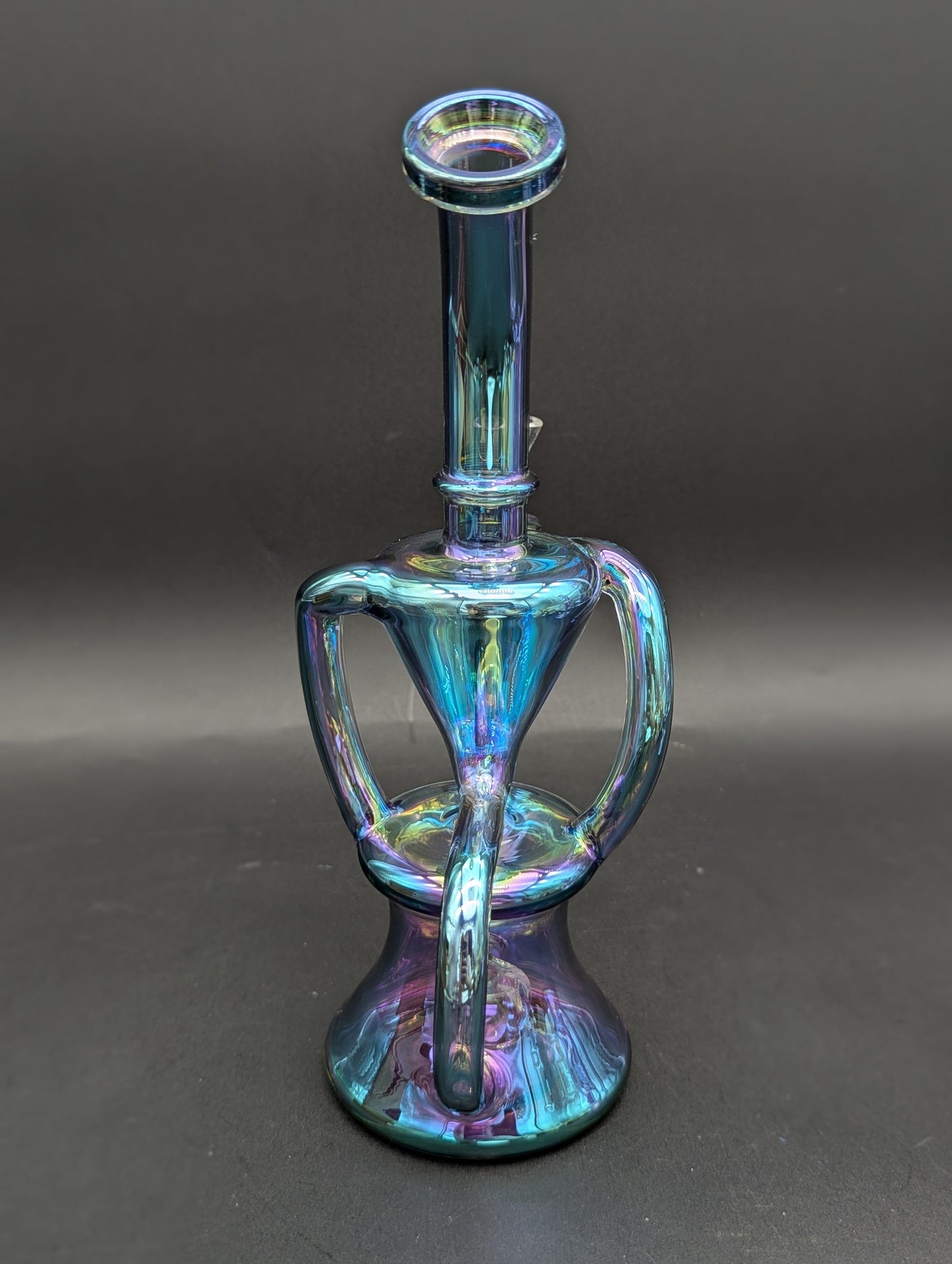 9" Full Color Iridescent Klein Recycler Bong-Avernic Smoke Shop