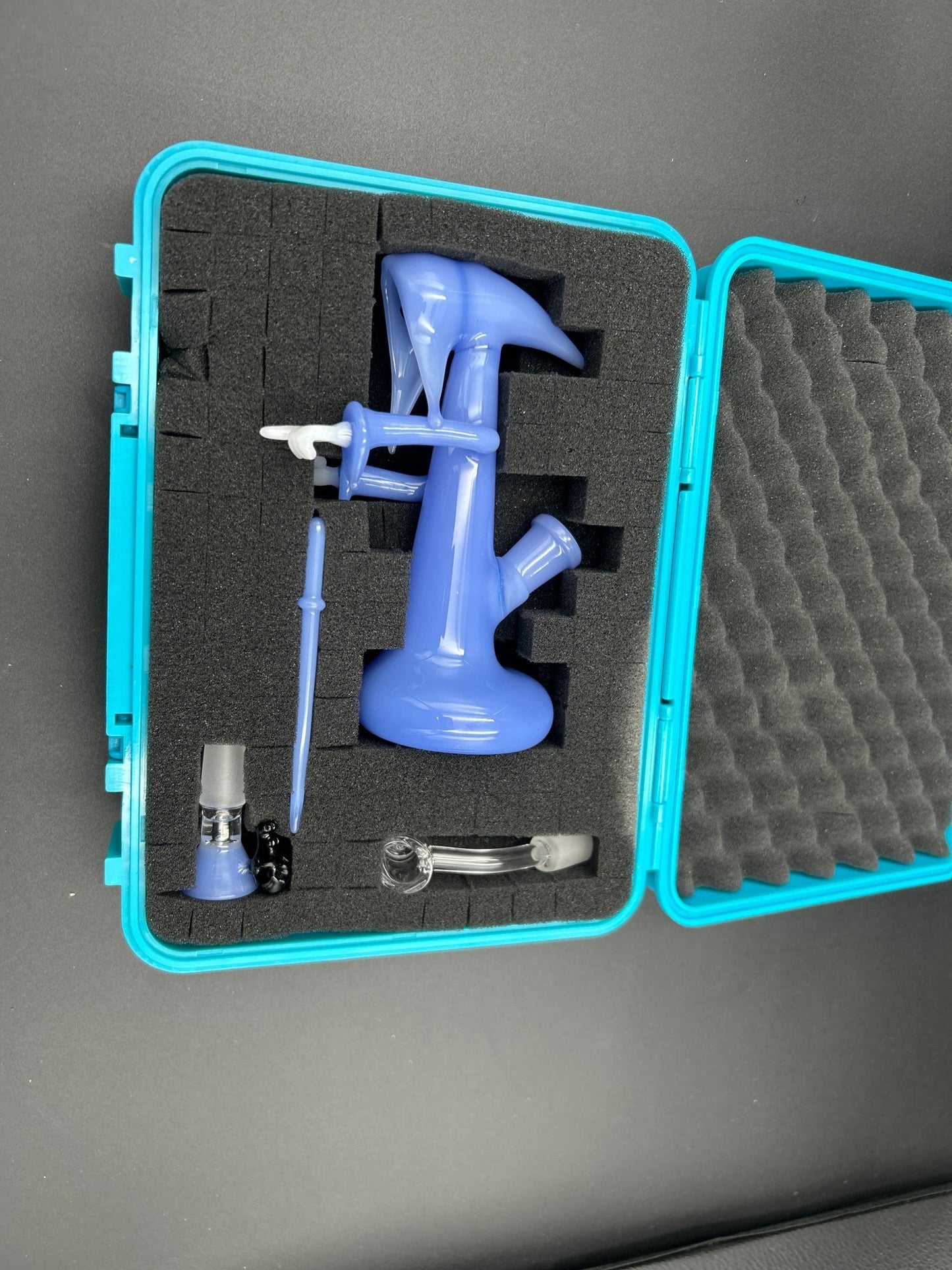 7” Blue Grim Reaper Dab Rig Gift Set With Hard Case - Meech Madness Smoke Shop