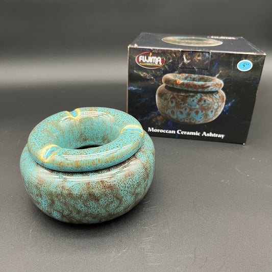 Moroccan Ceramic Ashtray - 5" Reactive Blue-Avernic Smoke Shop