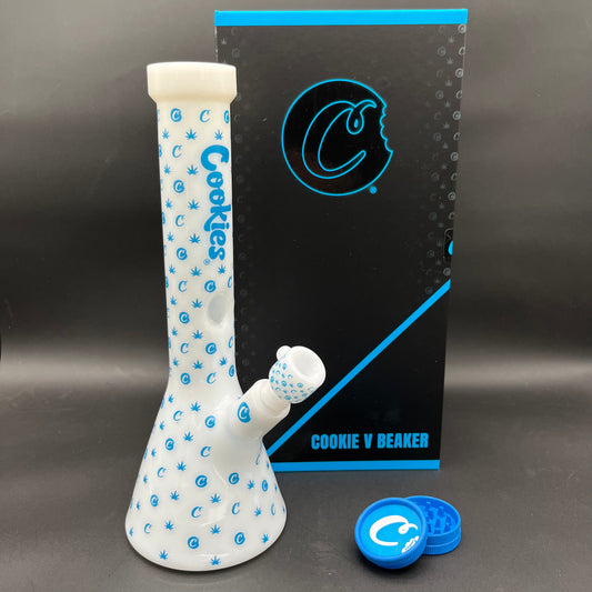 Cookies V Beaker Glass Water Pipe - 13.75"-Avernic Smoke Shop