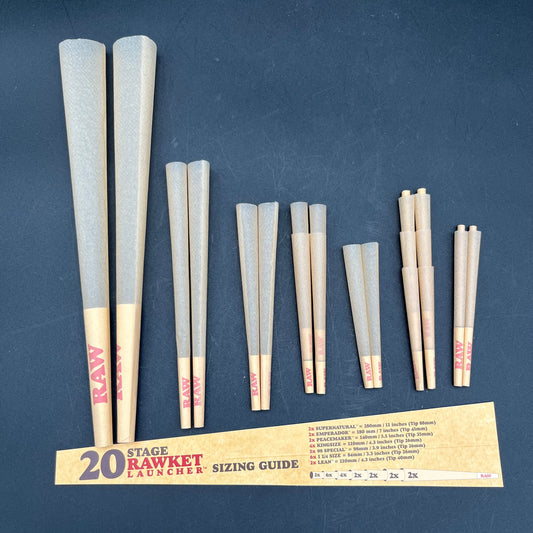 Raw Classic 20 Stage Rawket Launcher - Various Pre-Rolled Cones-Meech Madness Smoke Shop