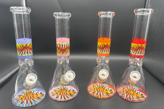 10" Wig Wag Patch Beaker Water Pipe - Meech Madness Smoke Shop
