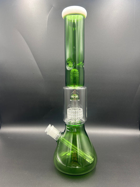 16” Green Beaker Water Pipe with Matrix Perc - Meech Madness Smoke Shop