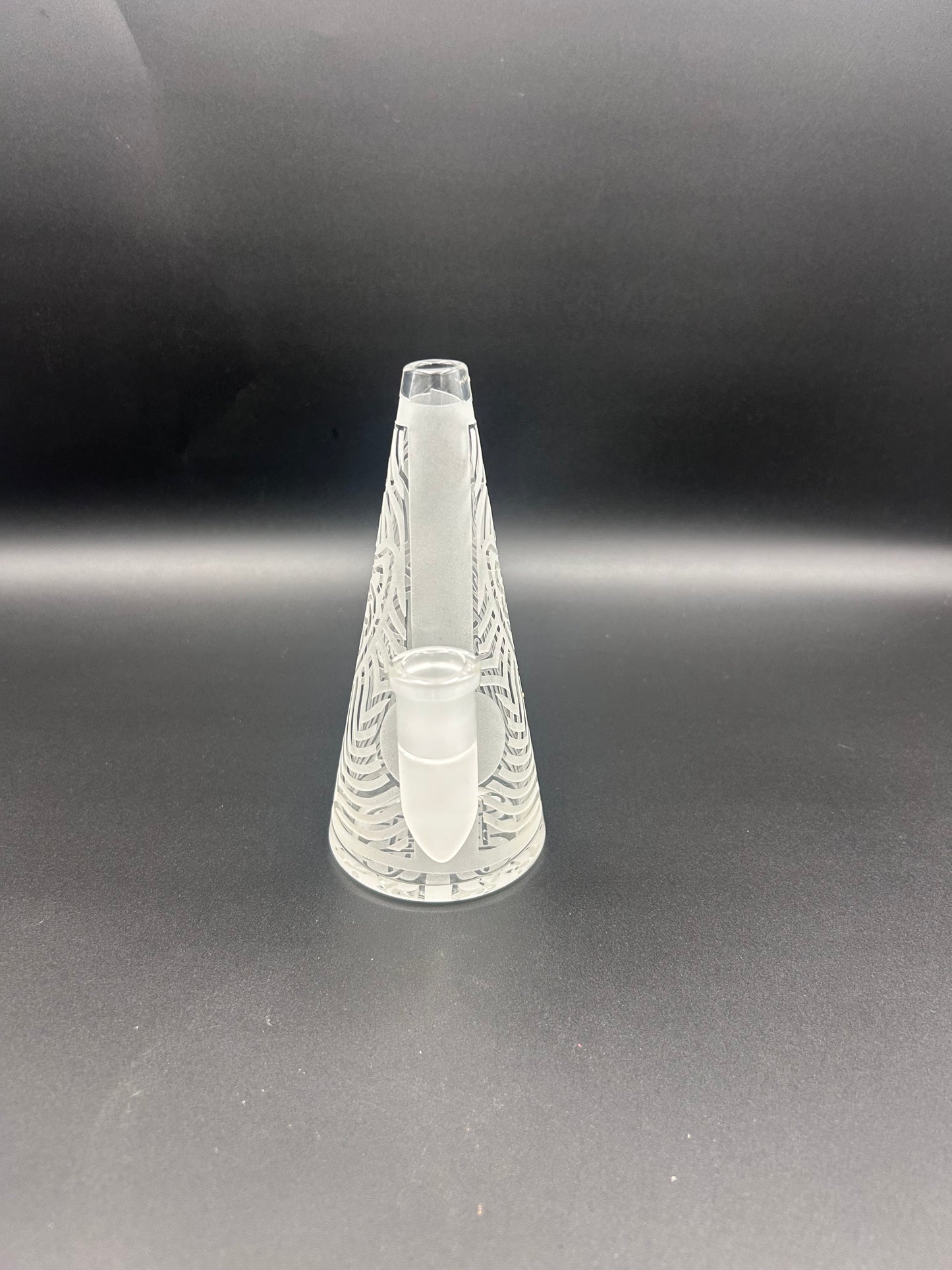 6” Etched Cone Water Pipe – Frosted Circuit Design - Meech Madness Smoke Shop