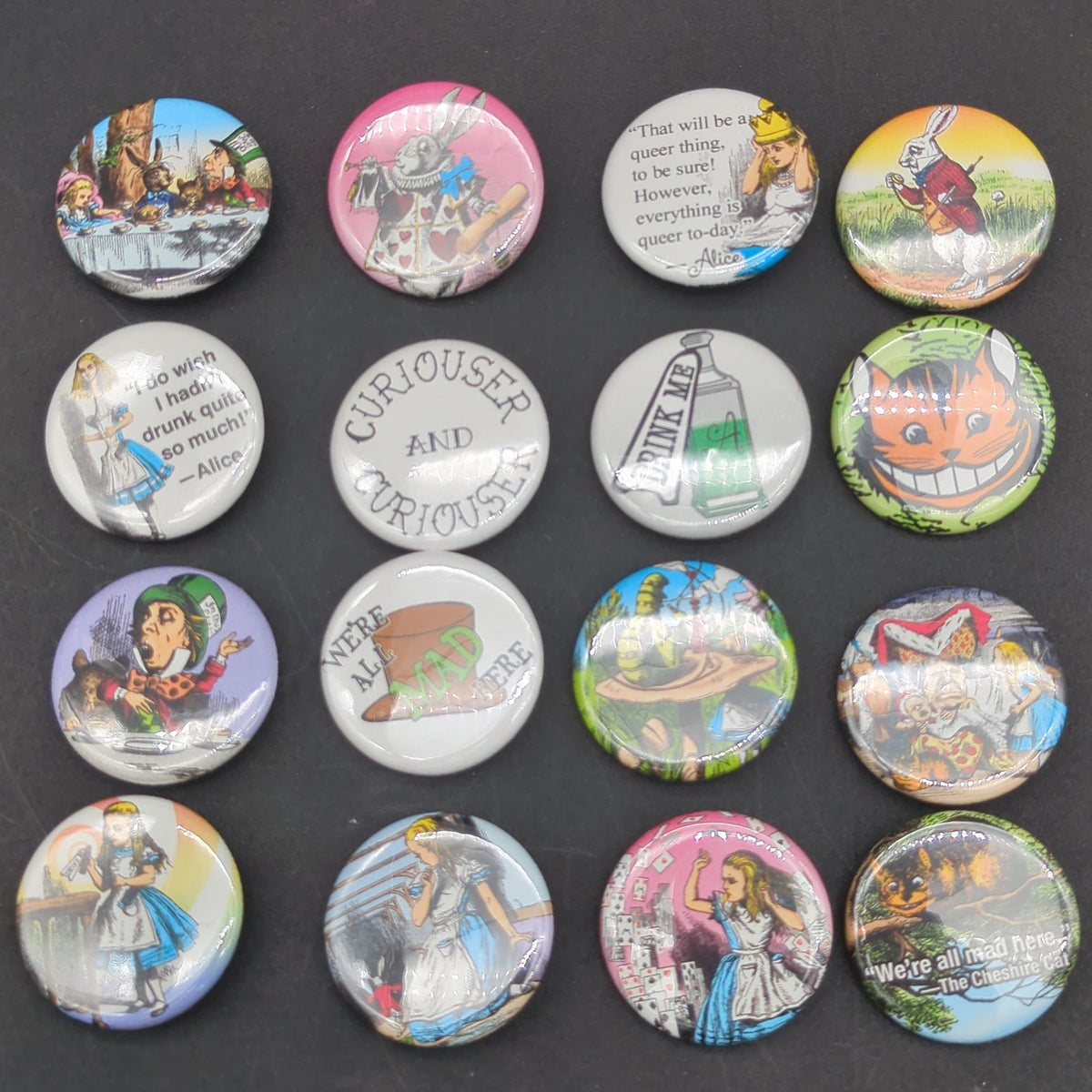 Alice In Wonderland Buttons | 1" | Assorted | 1 Count-Avernic Smoke Shop