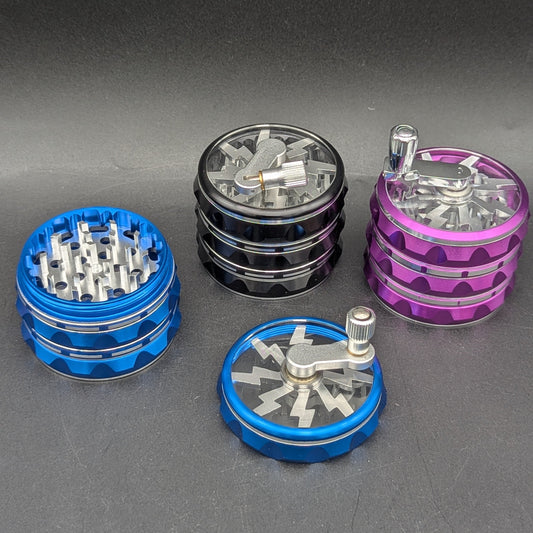 Aluminum Lightning Crank Grinder 63mm-Avernic Smoke Shop