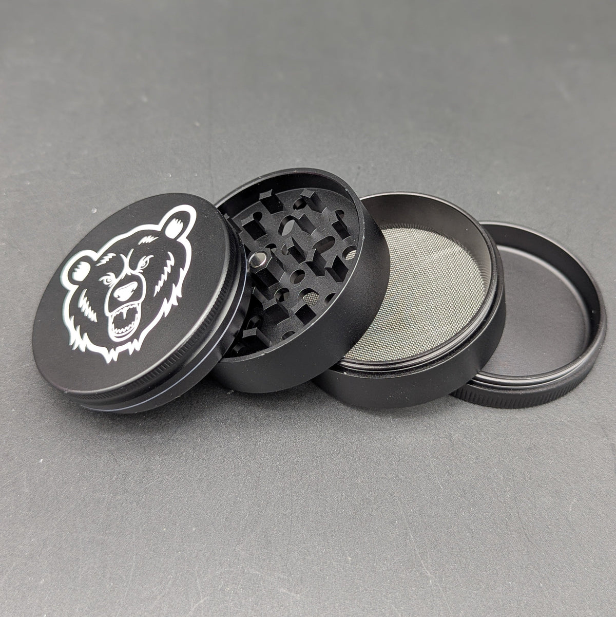 Bear Quartz 60mm 4-Piece Aluminum Grinder-Meech Madness Smoke Shop