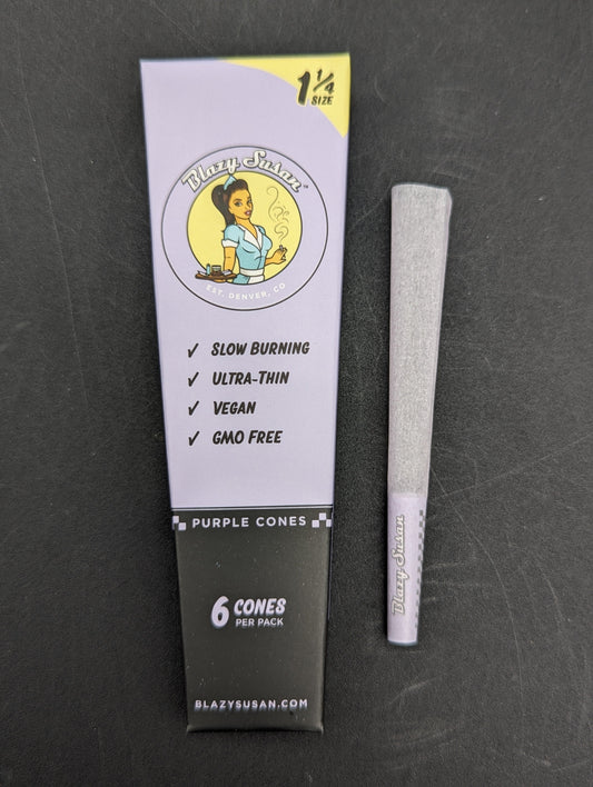 Blazy Susan Purple 1 1/4 Pre-Rolled Cones 6 Pack-Avernic Smoke Shop