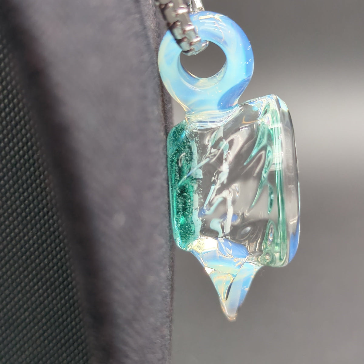 Chaka Glass Aquamarine Blizzard Pendant-Meech Madness Smoke Shop