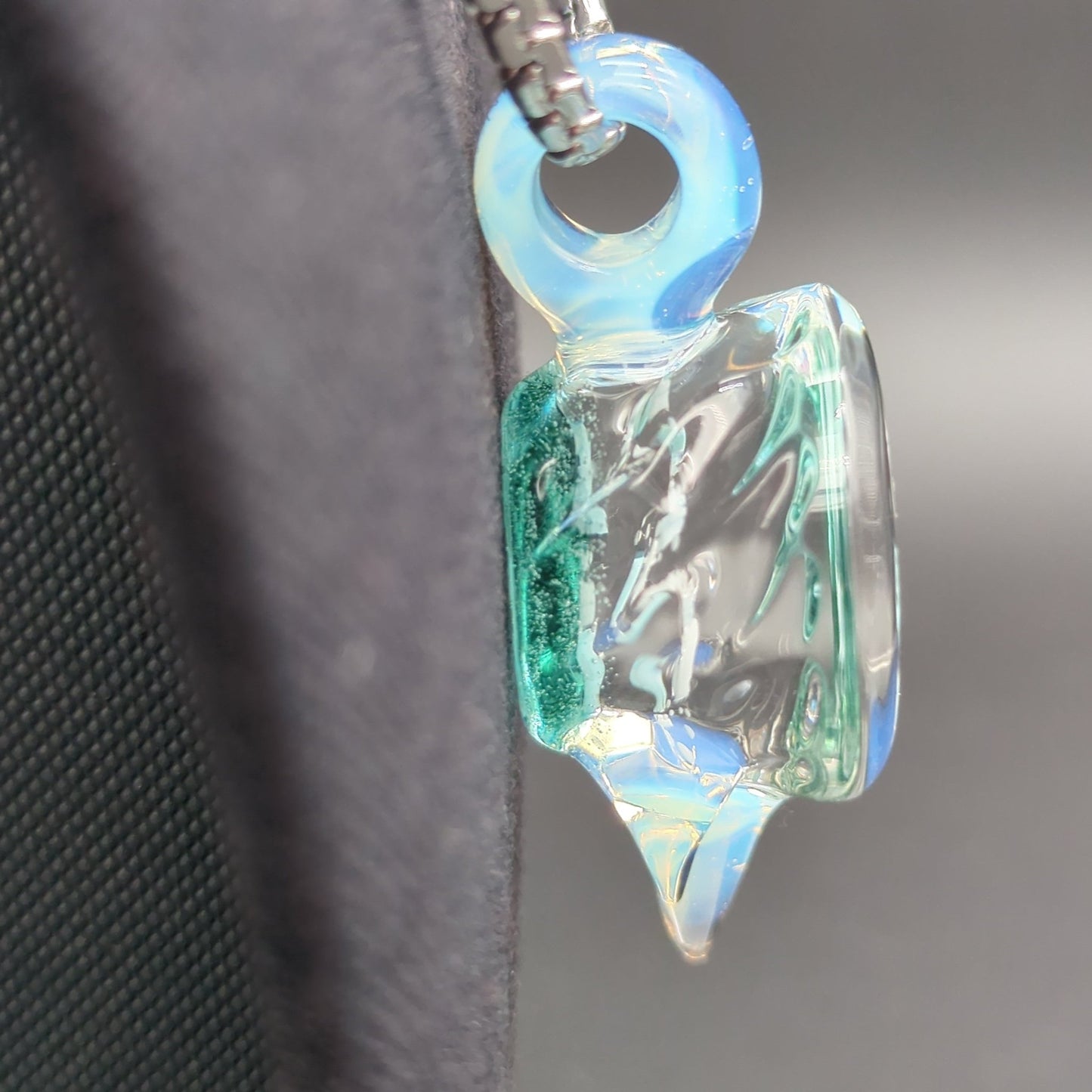 Chaka Glass Aquamarine Blizzard Pendant - Meech Madness Smoke Shop