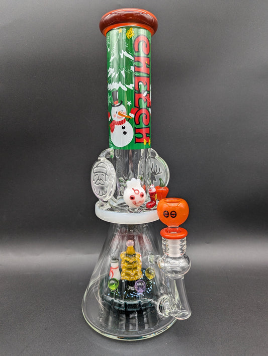 Cheech - 14" Christmas Tale In Every Inhale Festive Beaker-Avernic Smoke Shop
